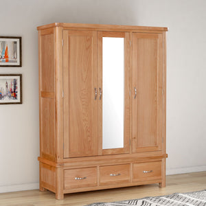 Stow Oak Triple Wardrobe