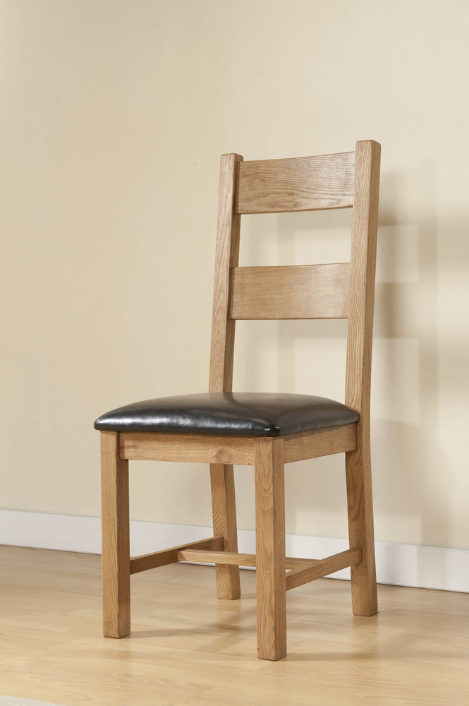 Shrewsbury Dining Chairs with Faux Leather Seat Pad (Pair)